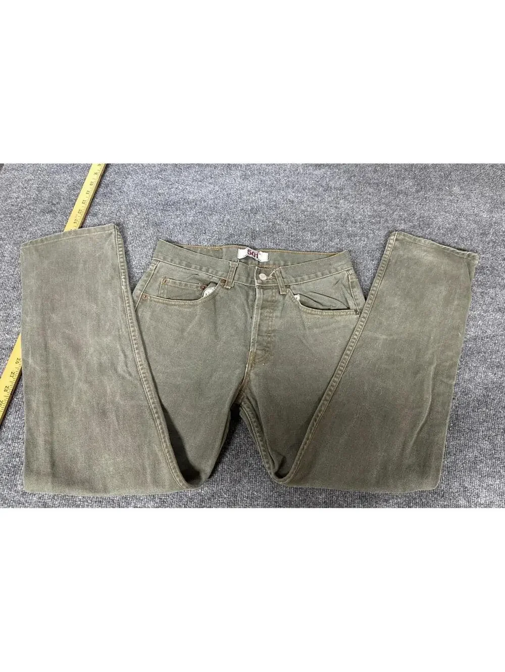 Levis 501 Jeans Mens Straight Leg Classic Fit Button Fly Green (32x30)